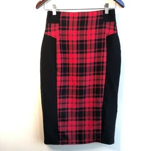 Paper Dolls Tartan Plaid High Waist Pencil Skirt